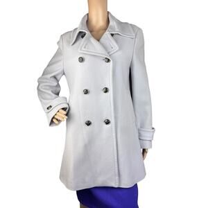St. John 10 Double Breasted Wool Peacoat Trench
